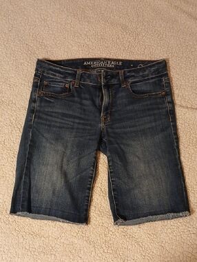 American Eagle Outfitters Dark Blue Denim Cutoff Shorts